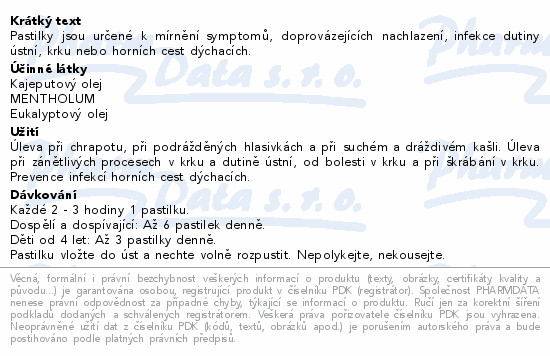 Müllerovy pastilky s kajeputovým olejem 24ks ZP