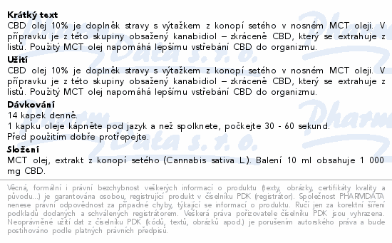 Abfarmis CBD 1000mg olej 10% 10ml
