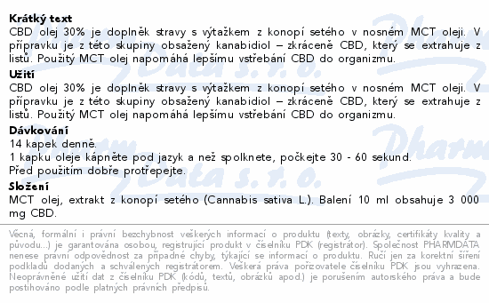 Abfarmis CBD 3000mg olej 30% 10ml