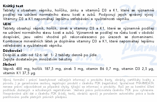 Maxi Vita Exclus.Vápník+Hořčík+Zinek Forte+ tbl.60