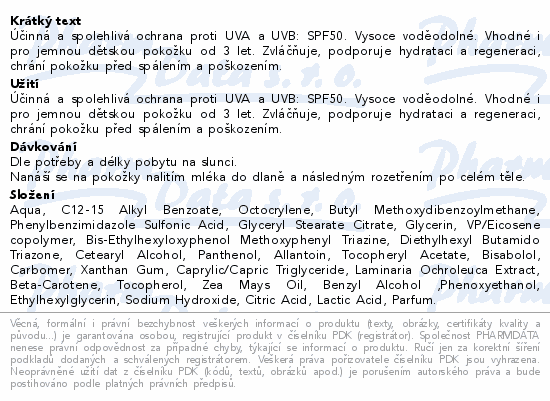 Dermacol SUN mléko na opalování SPF50 200ml