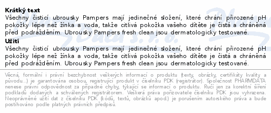 Pampers Fresh&Clean čistící ubrousky 15x80ks
