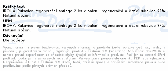 IROHA Rukavice Anti-age 1pár