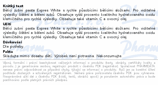White Glo Bělící zubní pasta Expres White 115g