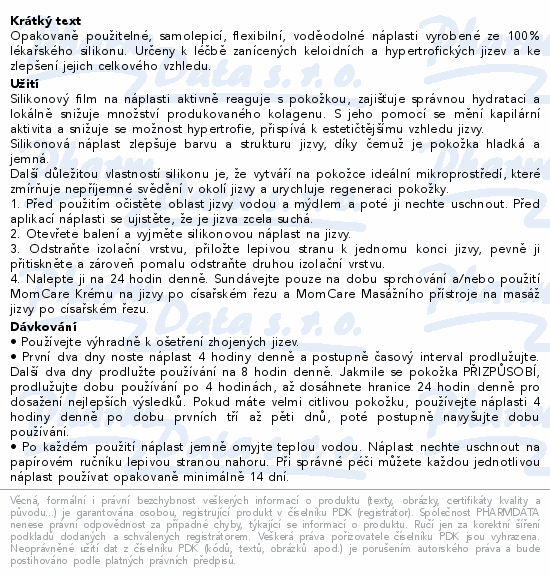 MomCare silikon.nápl.po císařském řezu L-XL 3ks