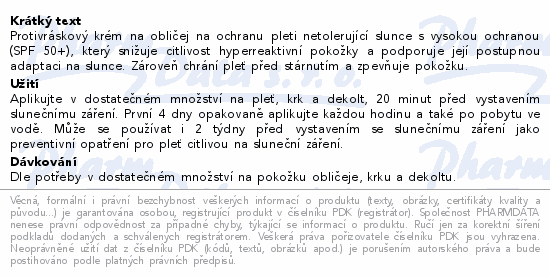 ESTHEDERM Sun Intolerance face cream SPF50+ 50ml