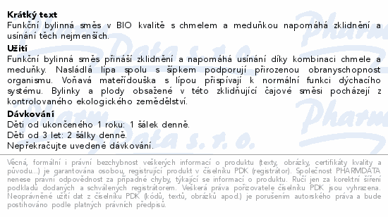 LEROS Dětský čaj zklidnění 1r BIO 20x1.8g