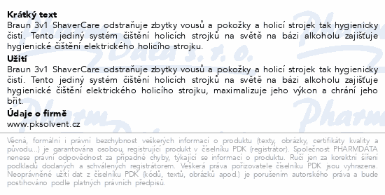 Braun ShaverCare čisticí kazeta 3v1 náplň 4ks
