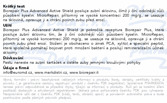 Biorepair Plus zubní pasta Active Shield 75ml