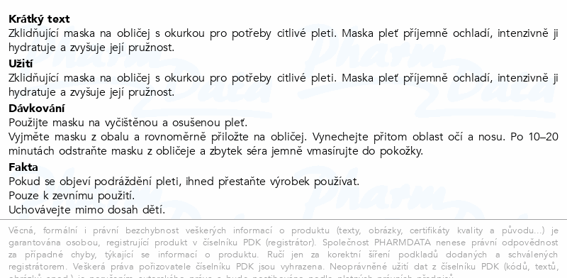 Holika Holika pleť.látková maska s okurkou 23ml