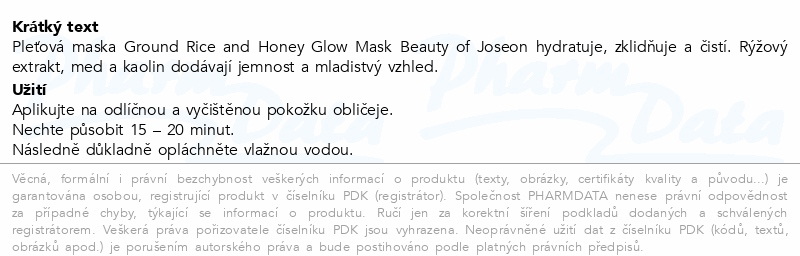 Beauty of Joseon pleťová maska 150ml