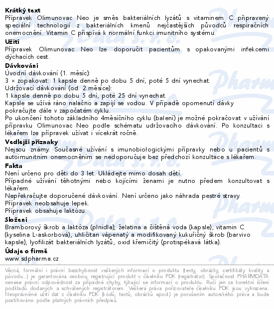 Olimunovac Neo s vitamínem C cps.30