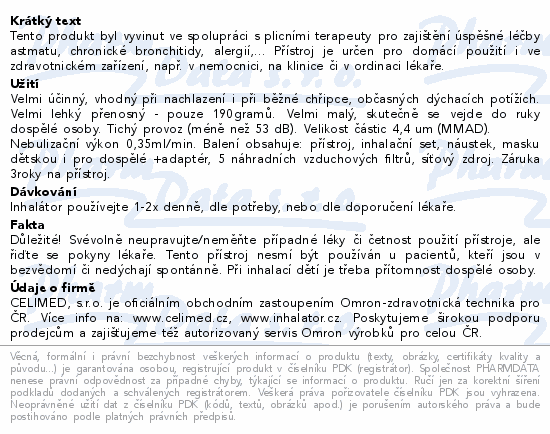 Inhalátor kompresorový OMRON NE-C810