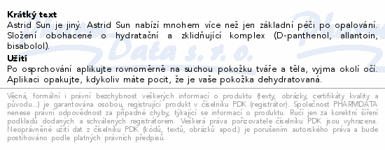 Astrid SUN po opalování s beta-karotenem 200ml