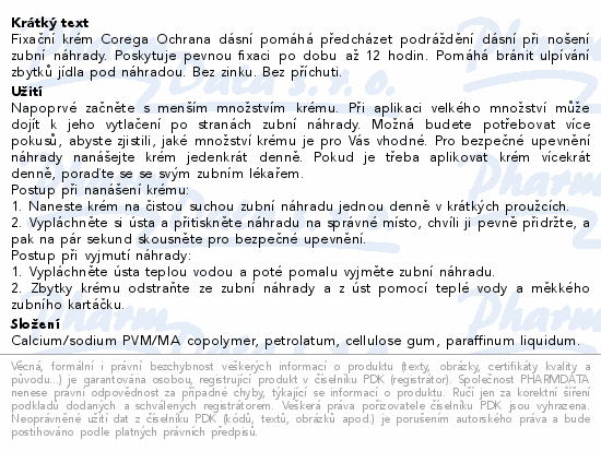 Corega Ochrana dásní fixační krém 40g