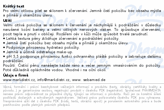 SEBAMED Anti-redness jemná čistící pěna 150ml