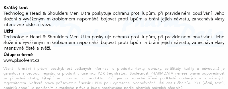H&S Men Ultra Old Spice šampon 800ml