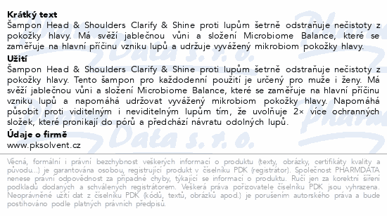 H&S Clarify&Shine šampon XXL 800ml