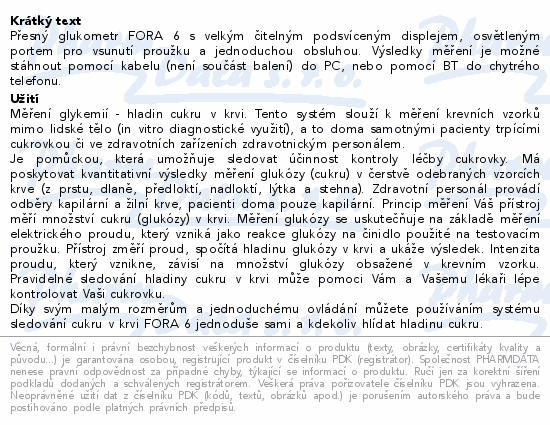 FORA 6 Duo Glukometr Multifun.monitorovací systém