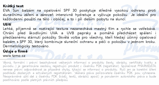 Eva Sun balzám na opalování SPF30 150ml