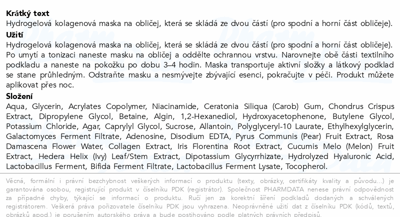 Biodance kolagenová hydro/gelová pleť.maska 4x34g
