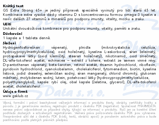 GS Extra Strong Multivitamin cps.65+tbl.60 dárek