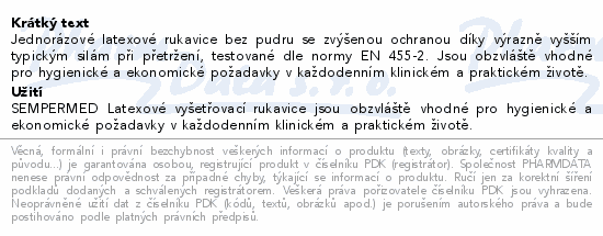 Rukavice vyš.Sempermed comfort latex S/100ks