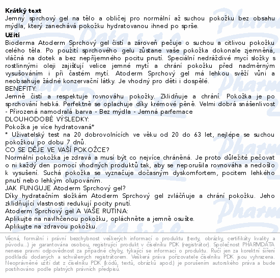 BIODERMA Atoderm sprchový gel 1L