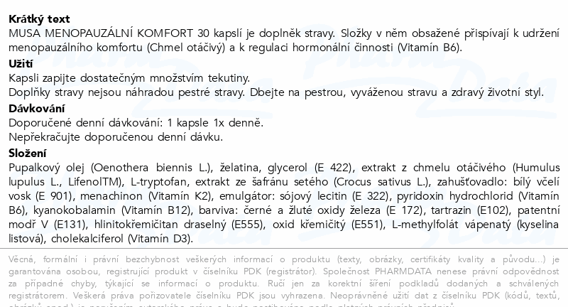 MUSA Menopauzální komfort cps.30