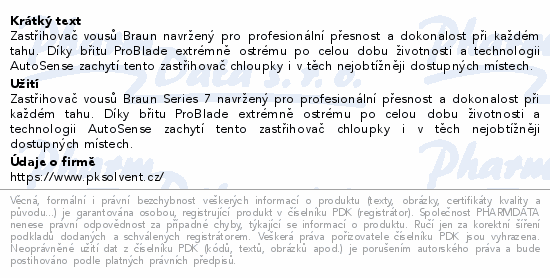 Braun Series 7 BT7 zastřihovač vousů