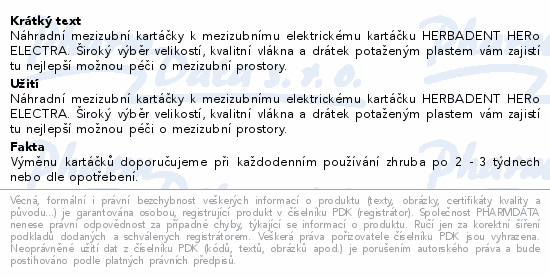 HERBADENT HERo náhrad.meziz.kart.0.5mm modrý 10ks