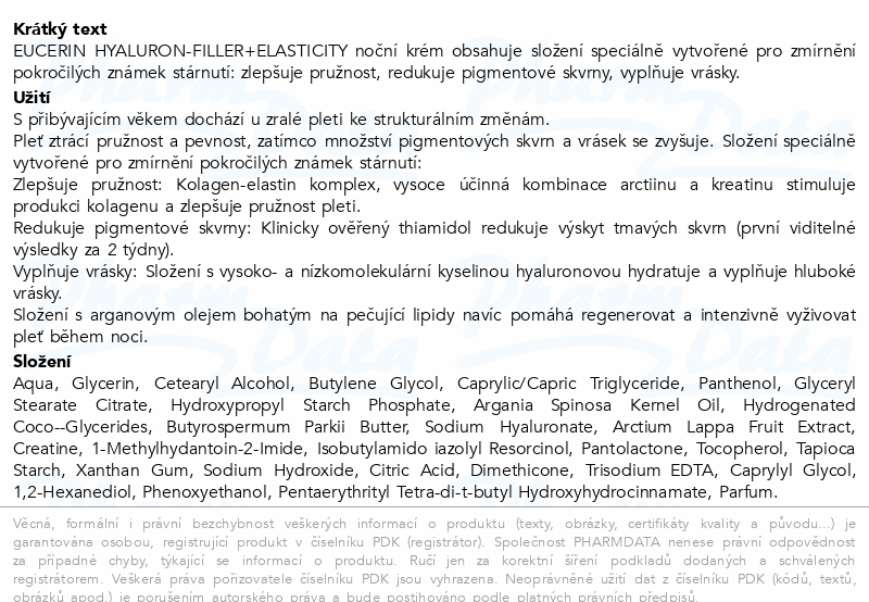 Eucerin Hyaluron-Fil.+El.noční kr.+refill 2x50ml
