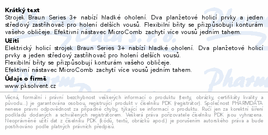 Braun Series 3+ 3040S holicí strojek Wet&Dry