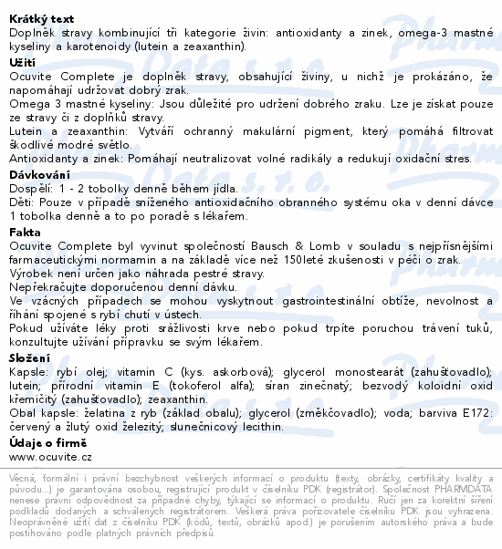 Ocuvite Complete cps.60 Bausch+Lomb