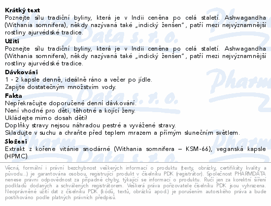 Organis Ashwagandha 300mg cps.90