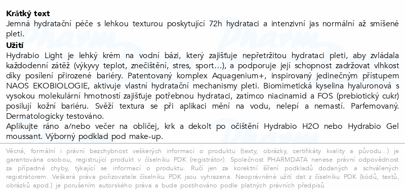 BIODERMA Hydrabio Light krém 40ml