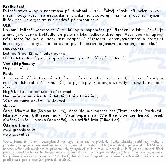 Green idea čaj bylinný Salviagreen 20x1.5g