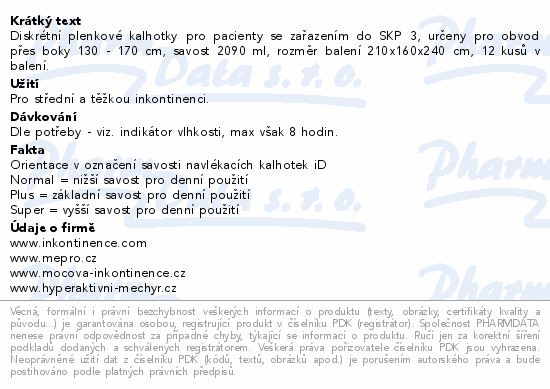 iD Pants Sensitive XL Super 12ks