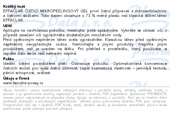 LA ROCHE-POSAY EFFACLAR mikropeel.gel refill 400ml