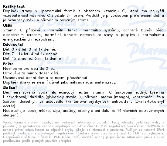 Adelle Davis Lipozomal vitamin C JUNIOR 3+ 200ml