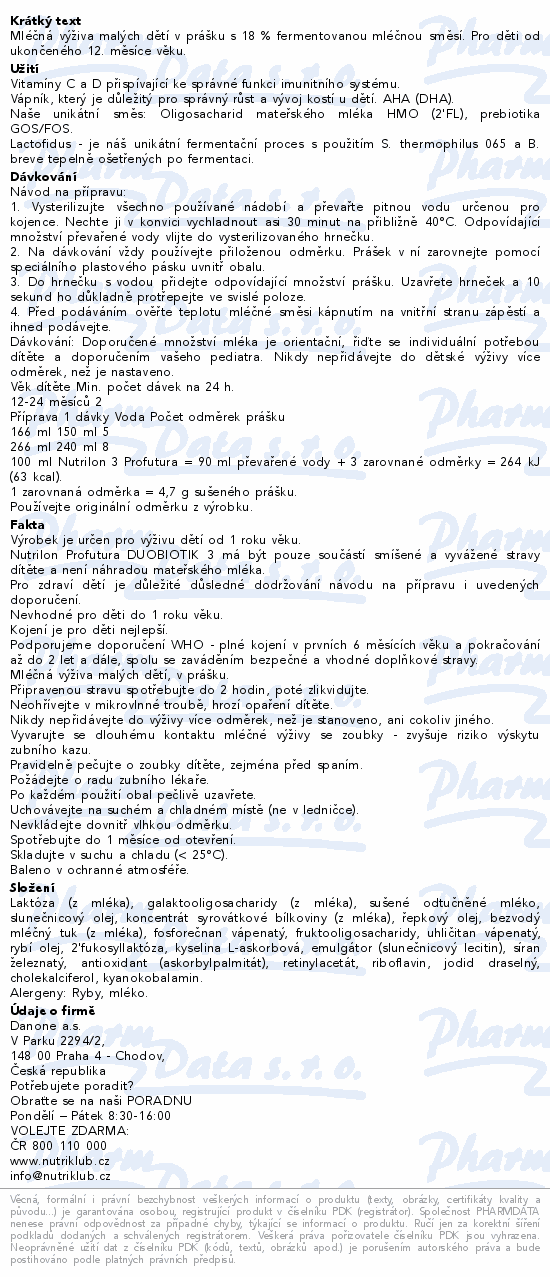 Nutrilon 3 Profutura DUOBIOTIK 800g