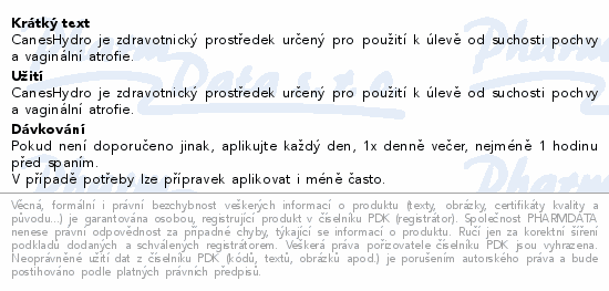 CanesHydro vaginální gel 30ml