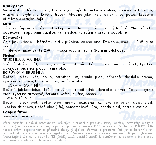 Apotheke Děkuji dárková čajová kolekce 20sáčků