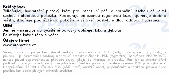 AROMATICA Hydratační pleťový krém s ectoinem 50ml