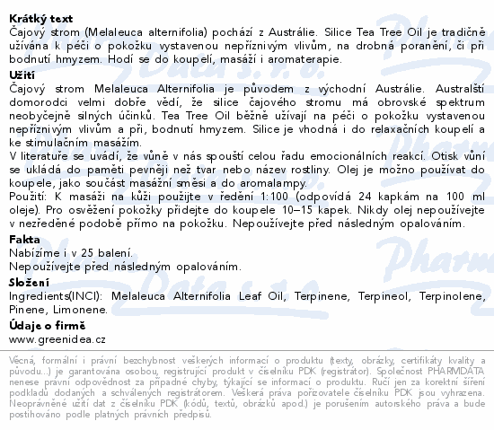 Green idea Tea Tree Oil 100% 10ml