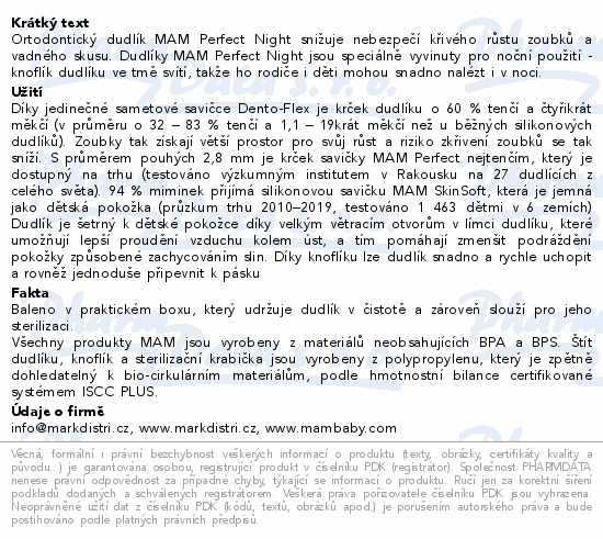 MAM Dudlík Perfect Night box 0+m růžový/fialový2ks