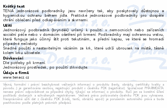 TENA BIB Podbradník L 37x66cm 150ks 720611