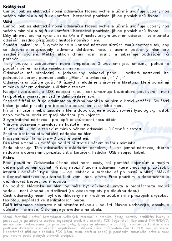 Canpol babies Elektrická nosní odsávačka Noseo 0m+