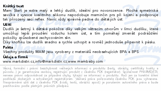 MAM Dudlík Original Start 0-2m modrý 1ks