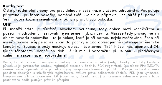 WELEDA Olej na masáž hráze 50ml